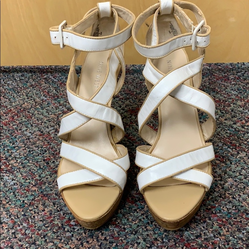 Nine West white heels